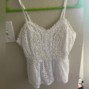White Lace Eyelet Tank